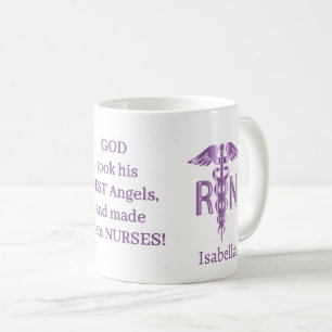 RN Nurse Gift - Personalize - Lila Kaffeetasse