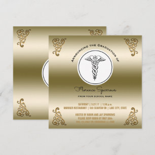 RN Nurse Graduation Party   Goldene Gewinnfeier Einladung