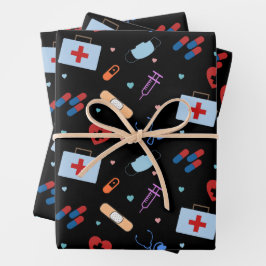 RN Nurse Nursing Student | Medizinisches Muster Geschenkpapier Set