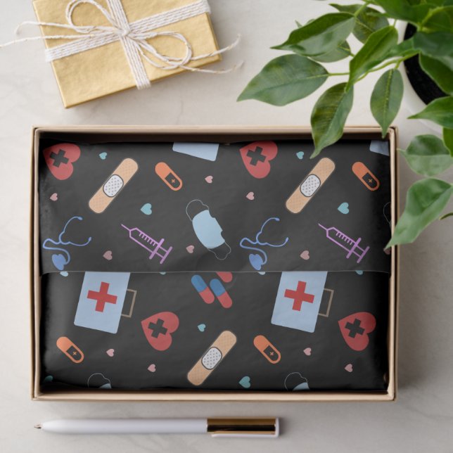 RN Nurse Nursing Student | Medizinisches Muster Seidenpapier (Geschenk)