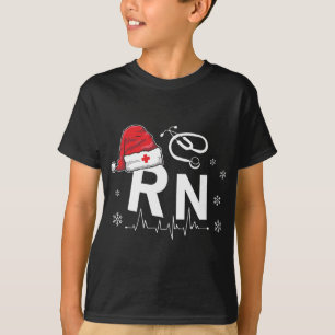 RN Nurse Nursing Weihnachtsmannmütze Weihnachten W T-Shirt
