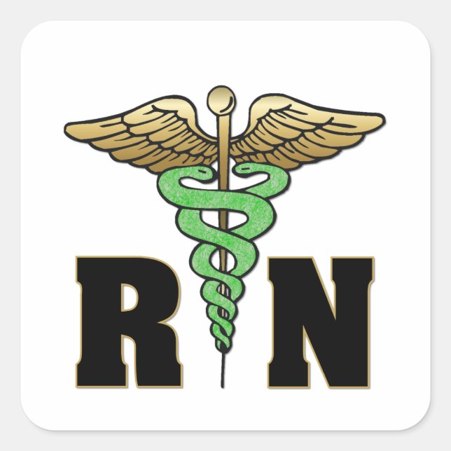 RN Nurse Quadratischer Aufkleber (Vorderseite)