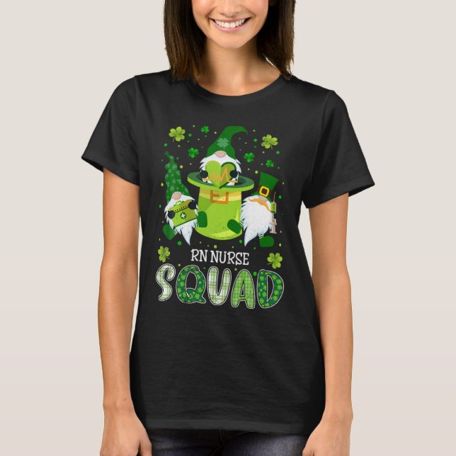 RN Nurse Squad Nursing St Patrick Day Gnomes Irish T-Shirt (Vorderseite)