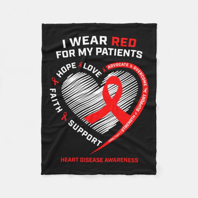 Rn Nurses I Tragen Red Heart Disease Awareness Fleecedecke (Vorderseite)