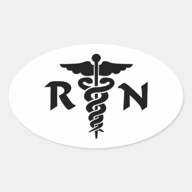 RN Nurses Medical Symbol Ovaler Aufkleber (Vorderseite)