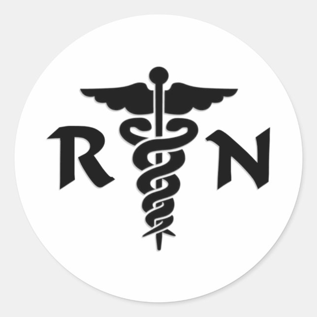 RN Nurses Medical Symbol Runder Aufkleber (Vorderseite)
