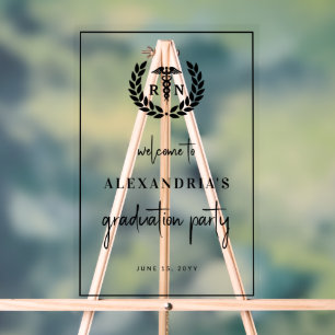 RN Nursing School Abschluss Elegante Begrüßung Acrylschild