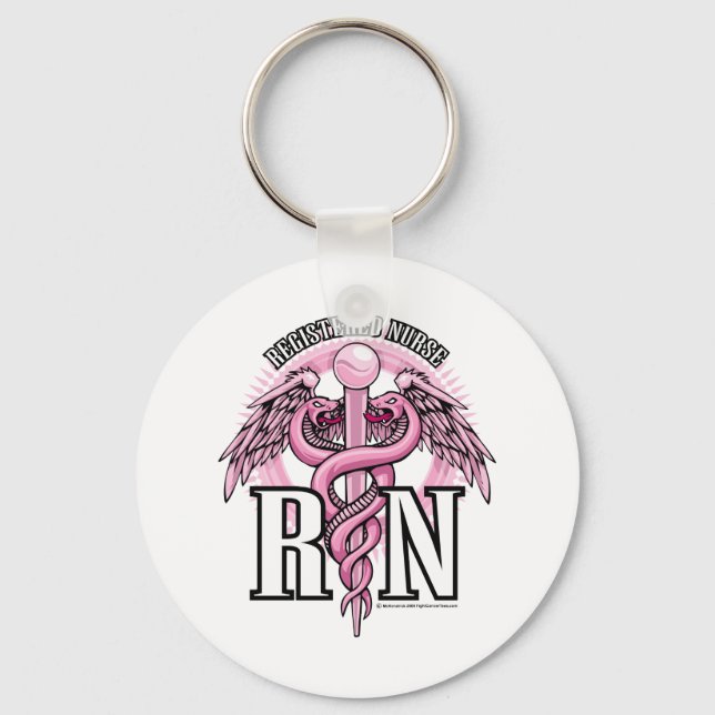 RN Pink Caduceus Schlüsselanhänger (Vorderseite)