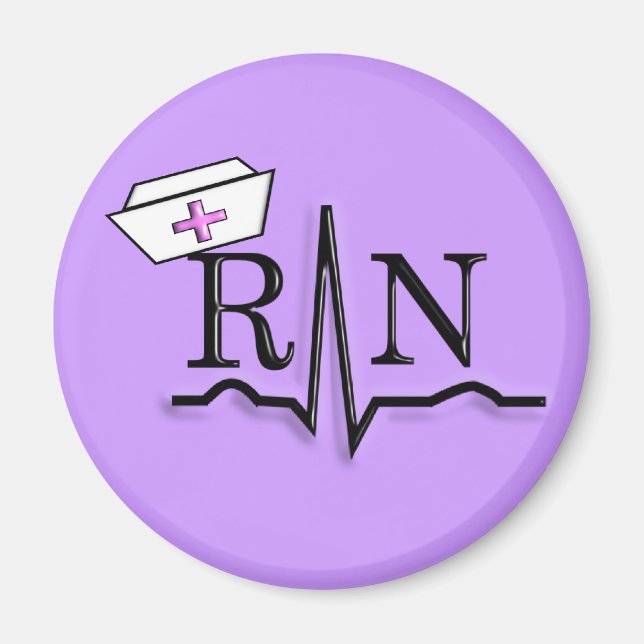 RN QRS Nurse Cap Design Magnet (Vorne)