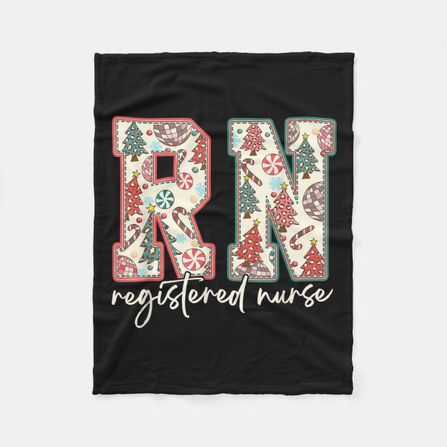 Rn Registerd Nurse Weihnachtsbaum Santa Pajam Fleecedecke (Vorderseite)