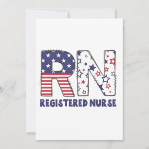 RN Registered Nurse 4. Juli Subtle American Einladung