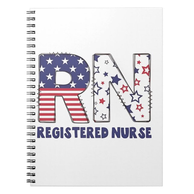 RN Registered Nurse 4. Juli Subtle American Notizblock (Vorderseite)