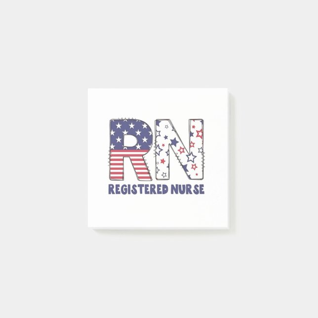 RN Registered Nurse 4. Juli Subtle American Post-it Klebezettel (Vorderseite)