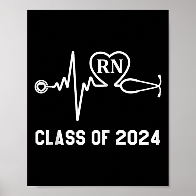 Rn Registered Nurse Abschluss Class of 2024 Nursi Poster (Vorne)