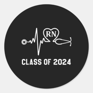 Rn Registered Nurse Abschluss Class of 2024 Nursi Runder Aufkleber