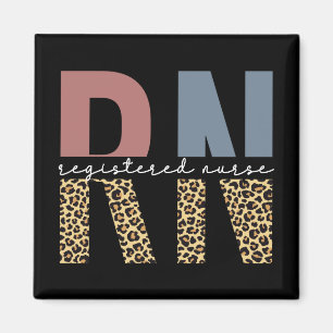 RN Registered Nurse Cheetah Print Abschluss Magnet