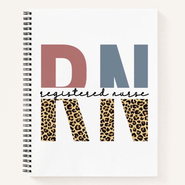 RN Registered Nurse Cheetah Print Nurse Abschluss Notizbuch (Vorderseite)