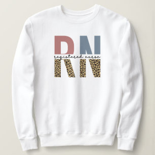RN Registered Nurse Cheetah Print Nurse Abschluss Sweatshirt