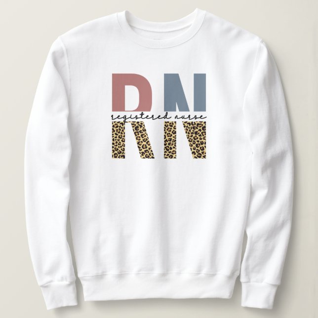 RN Registered Nurse Cheetah Print Nurse Abschluss Sweatshirt (Design vorne)