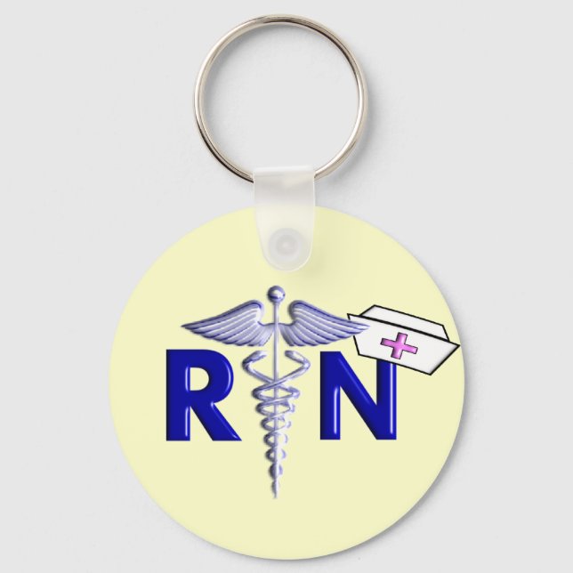 RN (Registered Nurse) Geschenke mit Embossed Style Schlüsselanhänger (Vorderseite)