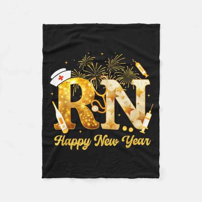 Rn Registered Nurse Happy New Year 2026 Fireworks  Fleecedecke (Vorderseite)