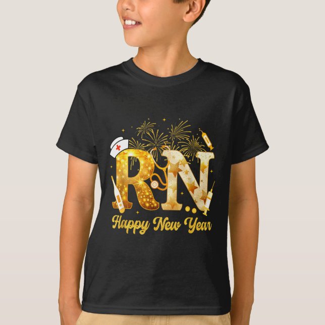Rn Registered Nurse Happy New Year 2026 Fireworks  T-Shirt (Vorderseite)