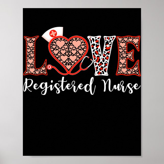 RN Registered Nurse Liebe Heart Stethoscope for Poster (Vorne)