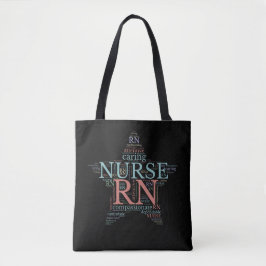 RN Registered Nurse Star Attribute Tote Bag Black