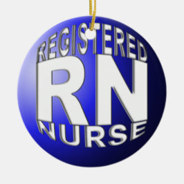 RN REGISTRIERT NURSE BLUE CHRISTMAS BALL ORNANANAT KERAMIK ORNAMENT