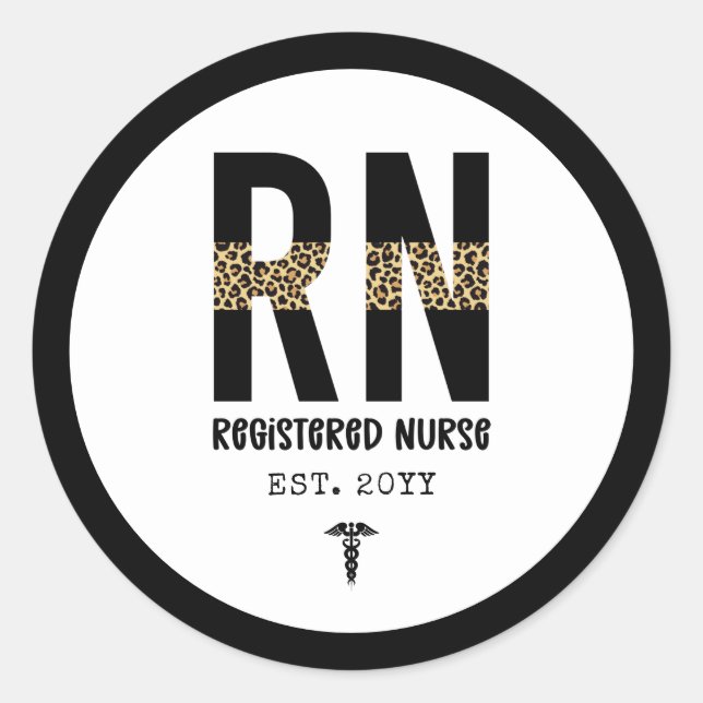 RN Registriert Nurse Nurse Nursing School Abschlus Runder Aufkleber (Vorderseite)