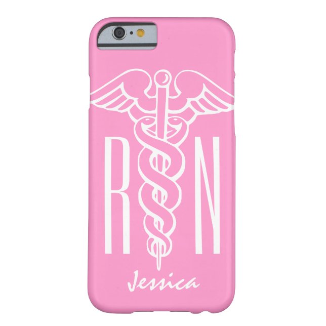RN Registrierter Nurse iPhone 6 Fall | Rosa caduce Case-Mate iPhone Hülle (Rückseite)