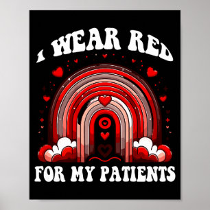 Rn Retro-Nurse Herzkrankheit-Bewusstsein Regenboge Poster