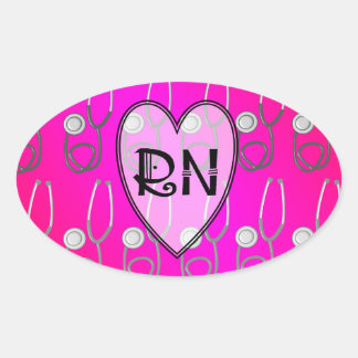 RN Stethoscope Design Ovaler Aufkleber
