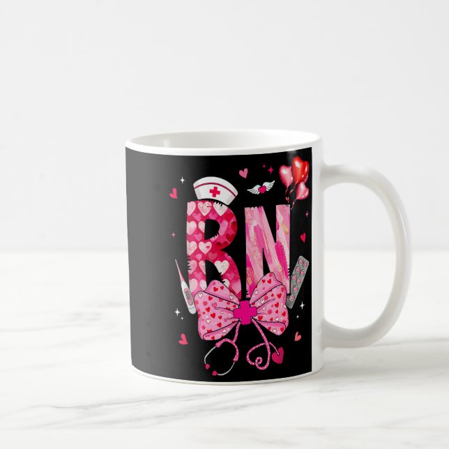 Rn Valentine Coquette Bow Stethoscope Nurse Girl W Kaffeetasse (Rechts)