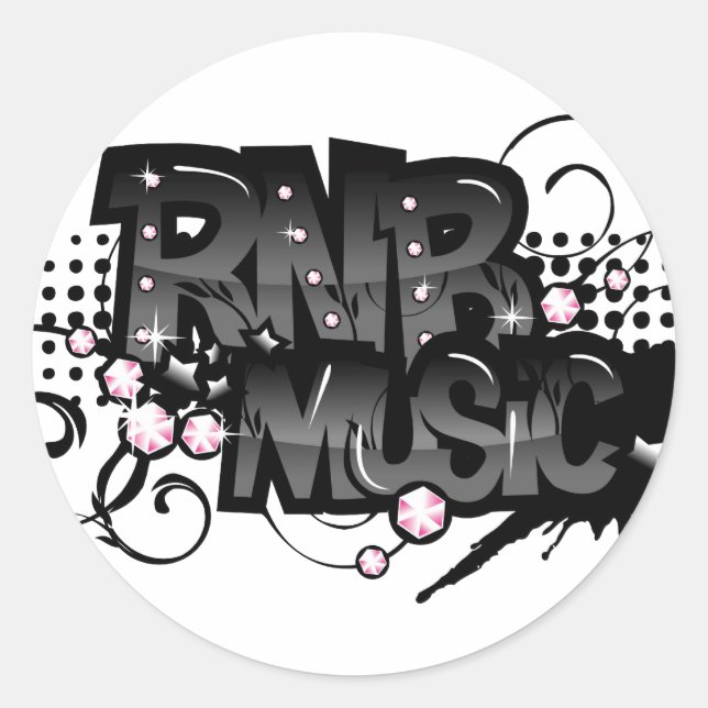 RNB Music Runder Aufkleber (Vorderseite)