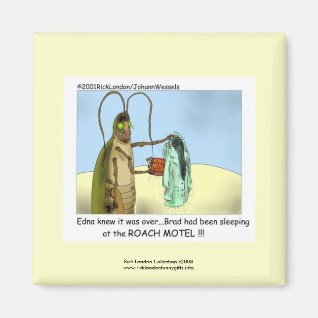 Roach Motel Funny Cartoon Magnet (Vorne)