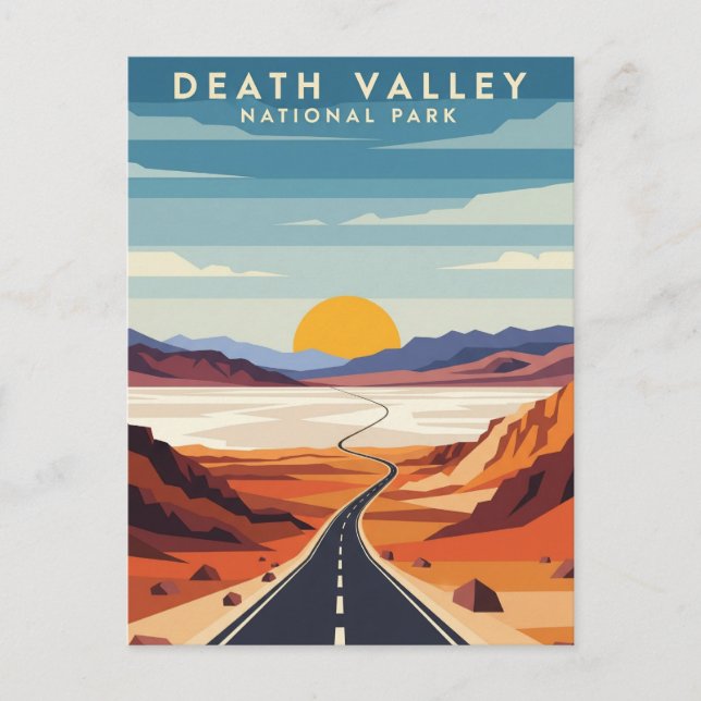 Road in Death Valley Nationalpark Souvenir Postkarte (Vorderseite)