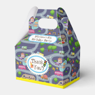 Road Map Blue Favor Box Geschenkschachtel