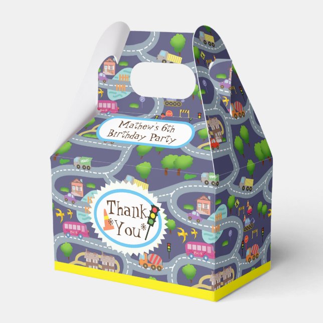 Road Map Blue Favor Box Geschenkschachtel (Vorderseite)