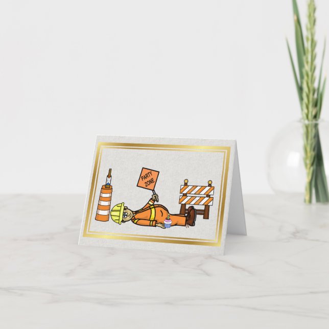 Road or Highway Worker Birthday Card Karte (Vorderseite)