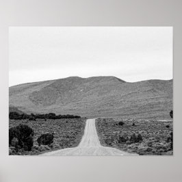 Road Outta Town // Schwarz-Weiß-Landschaft Poster