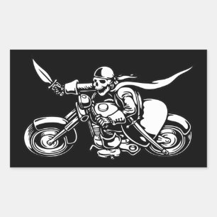 Road Pirate - bw Rechteckiger Aufkleber