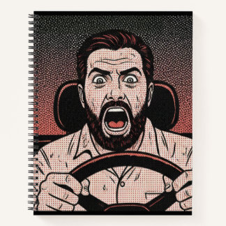 Road Rage Comic – Unkontrollierte Wut des Fahrers Notizbuch