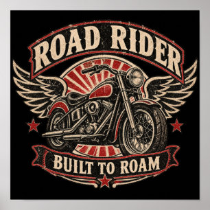 Road Rider Vintage-Motorradposter Poster