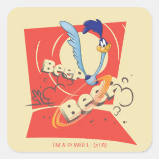 ROAD RUNNER™ BEEP BEEP!™ Sunset Graphic Quadratischer Aufkleber