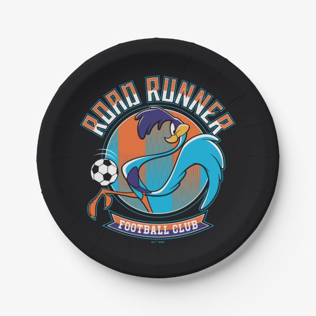 ROAD RUNNER™ Fußballclub-Abzeichen Pappteller (Vorderseite)