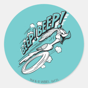 ROAD RUNNER™ REEP BEEP BEEP™™ Halftone Runder Aufkleber