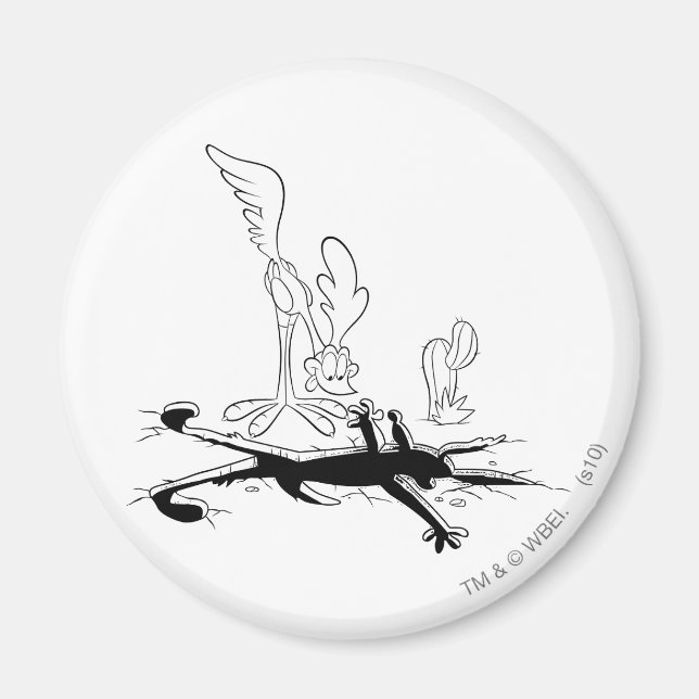 ROAD RUNNER™ und WILE E. COYOTE™ Shaped Hole Magnet (Vorne)