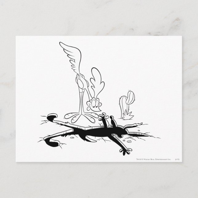 ROAD RUNNER™ und WILE E. COYOTE™ Shaped Hole Postkarte (Vorderseite)