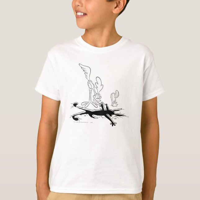 ROAD RUNNER™ und WILE E. COYOTE™ Shaped Hole T-Shirt (Vorderseite)